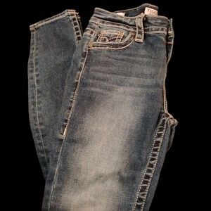 Vigoss Blue Skinny Jeans with Vintage Fading